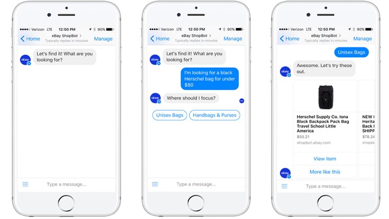 A Personalized Ebay Shopping Experience via Chatbots