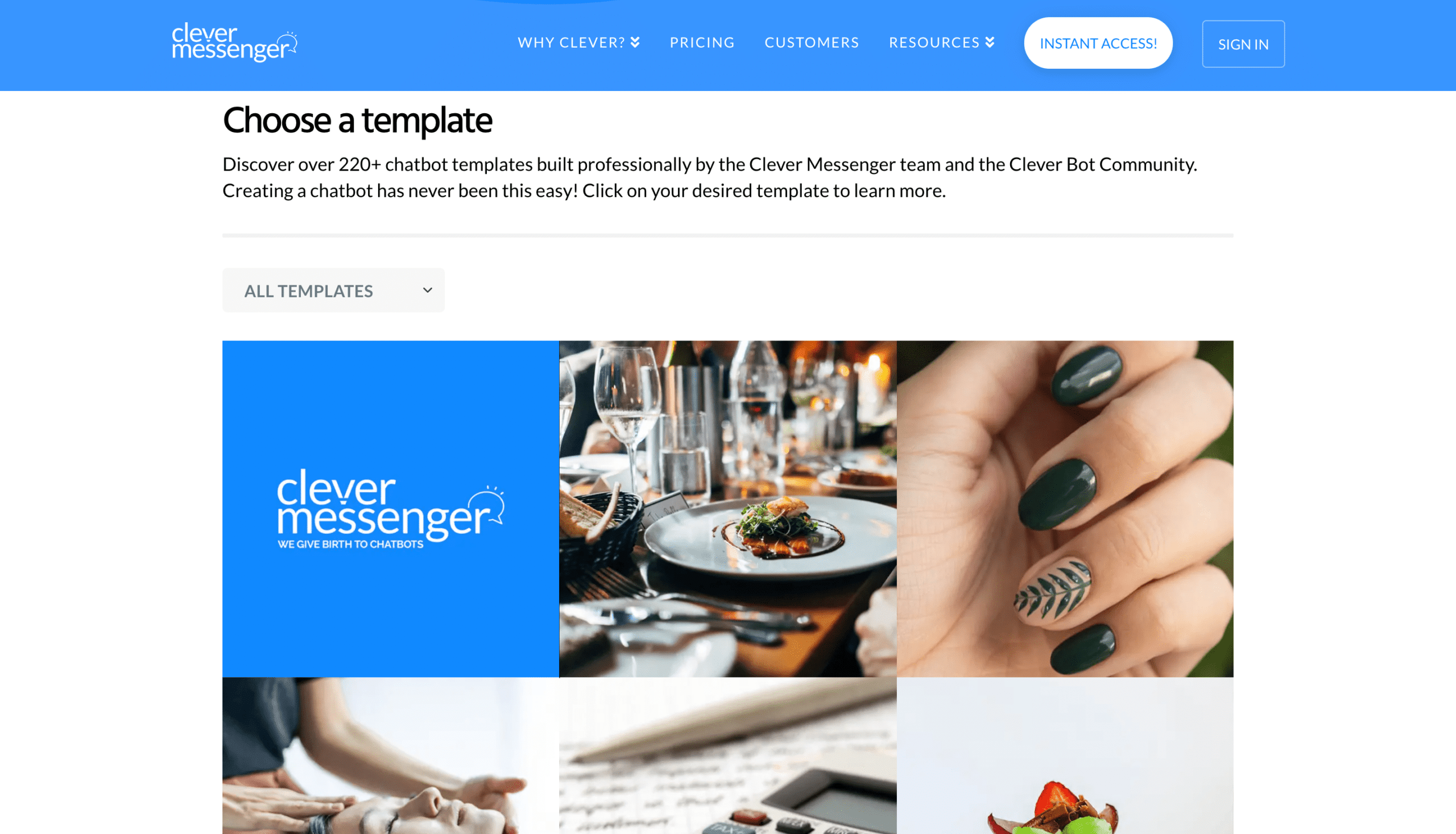 cm chatbot templates Clepher