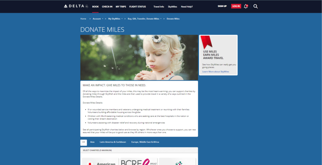 Delta - Donate Miles