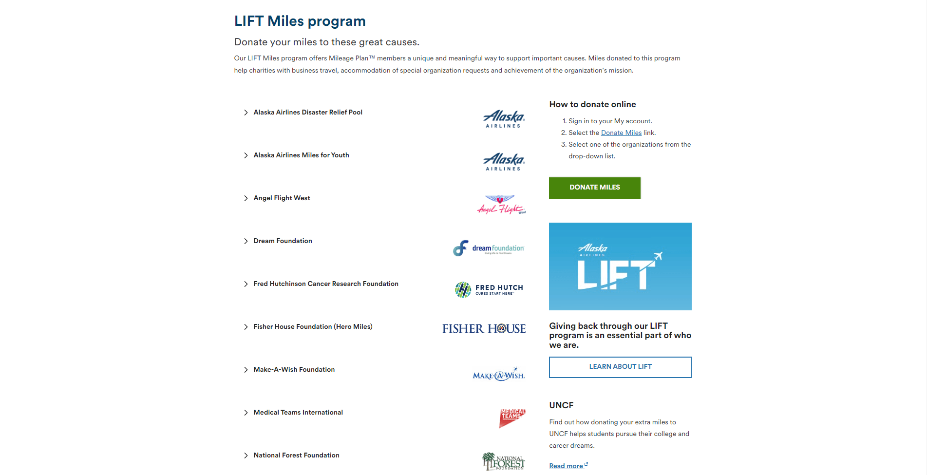 LIFT Miles program