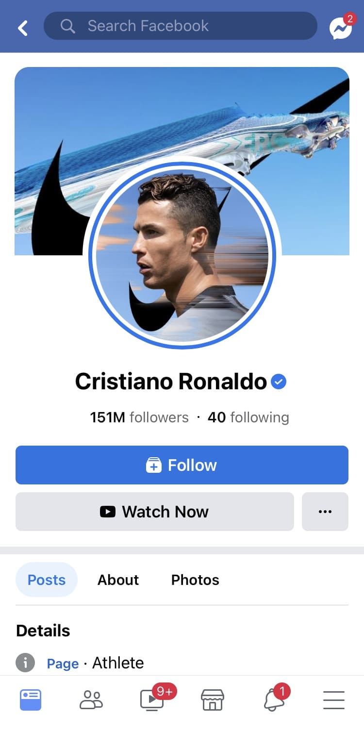 Cristiano Facebook Account