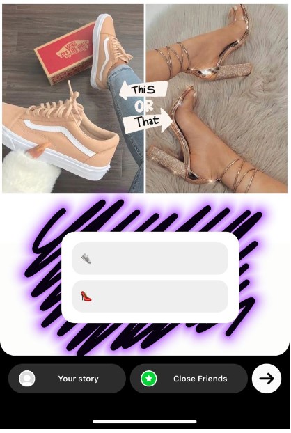 Instagram story games - This or That - Sneakers or Heels