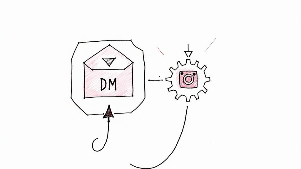 visual drag-and-drop flow for Instagram DMs