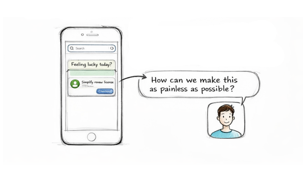 Website Self Service UI Sketch