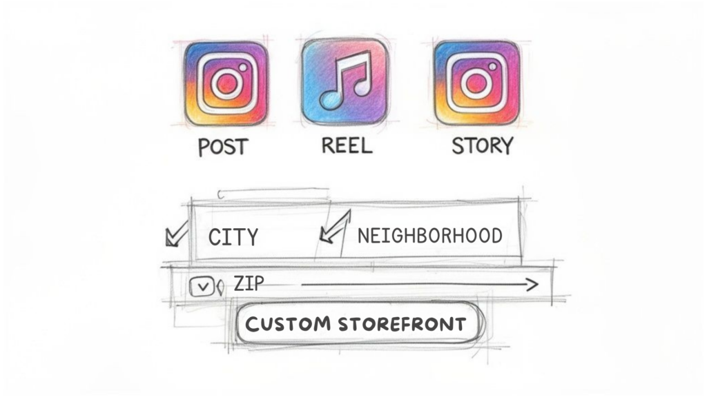 Geo Tagging Instagram Sketch