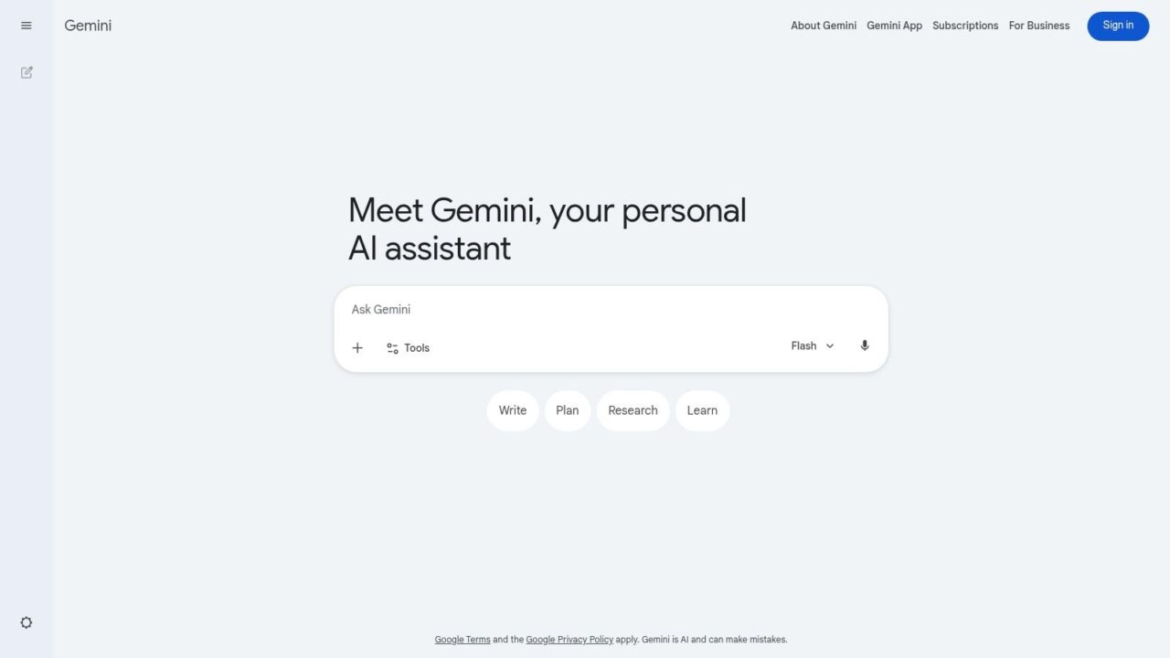 Free AI Chatbot Gemini Interface