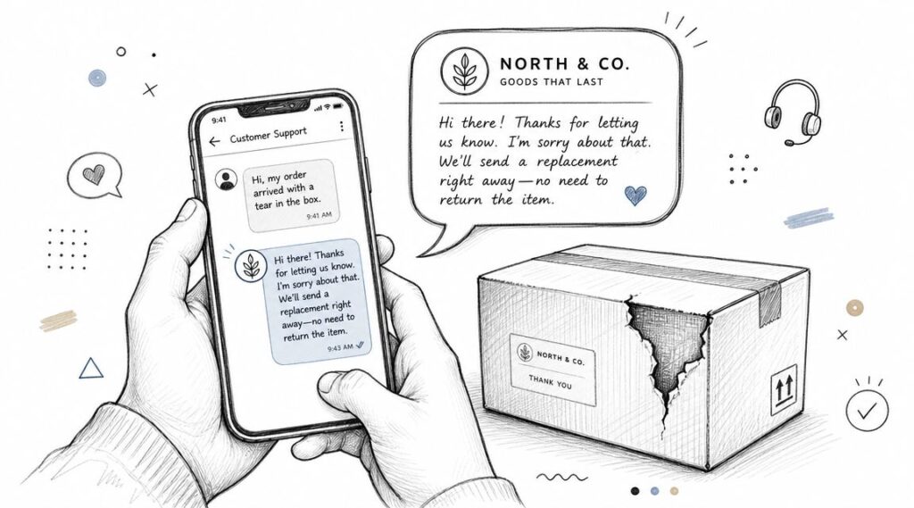 Social Media Customer Service Damaged Package