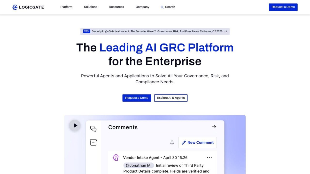 Compliance Automation Tools LogicGate Dashboard
