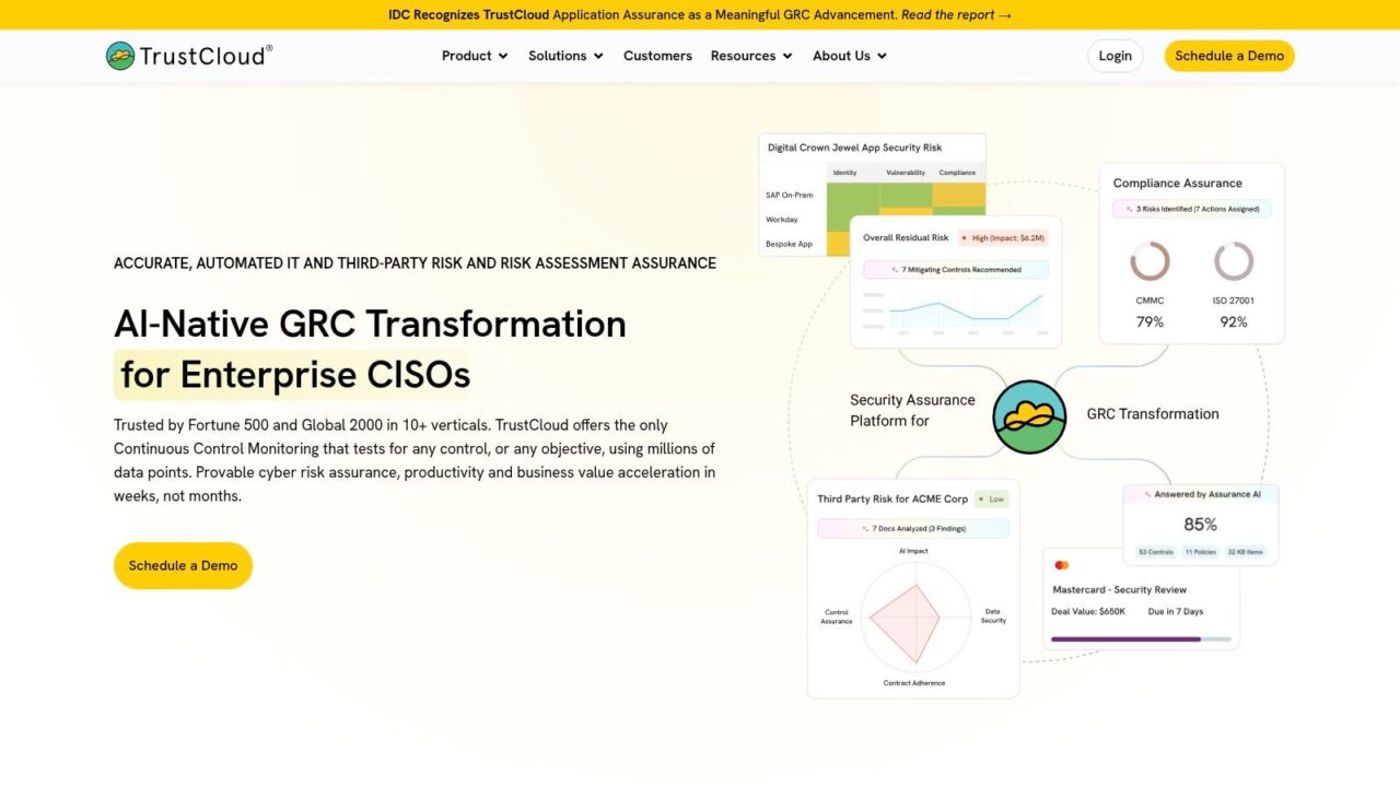 Compliance Automation Tools TrustCloud Dashboard