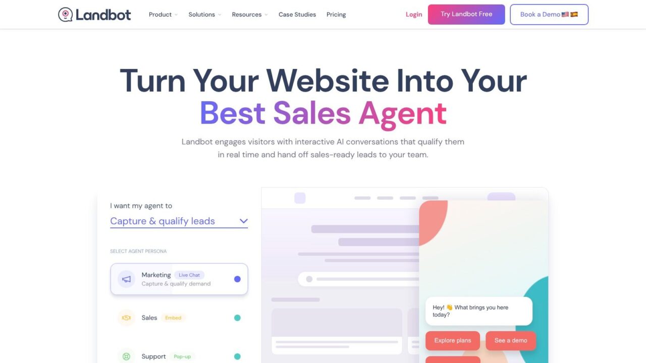 AI Chatbot Builder Landbot Platform Interface