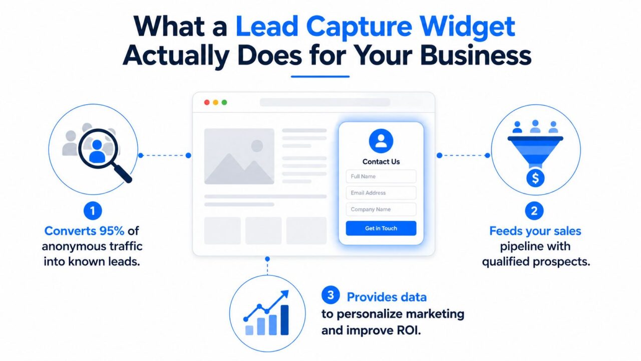 Lead Capture Widget Marketing Diagram