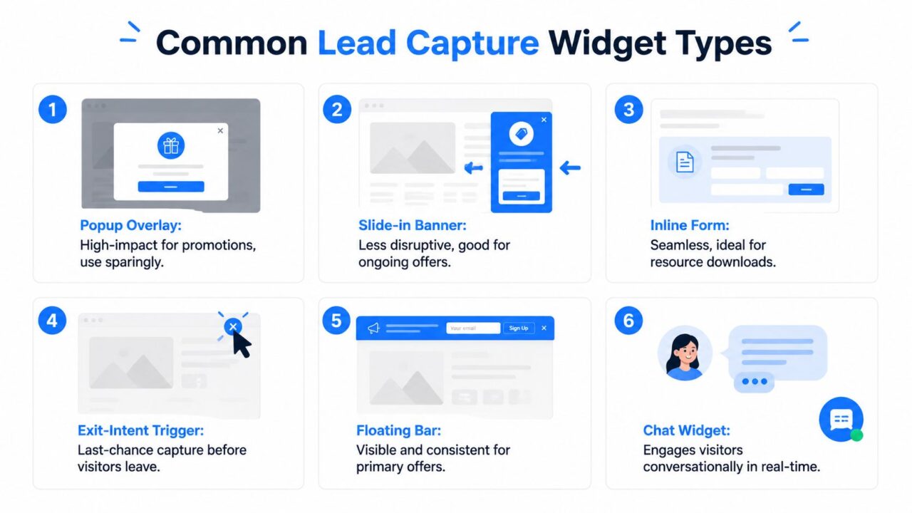 Lead Capture Widget Types