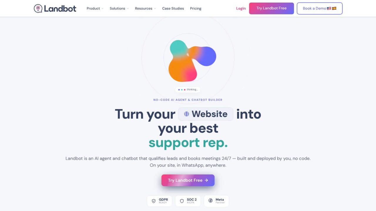 Chatbots for WhatsApp LandBot Homepage